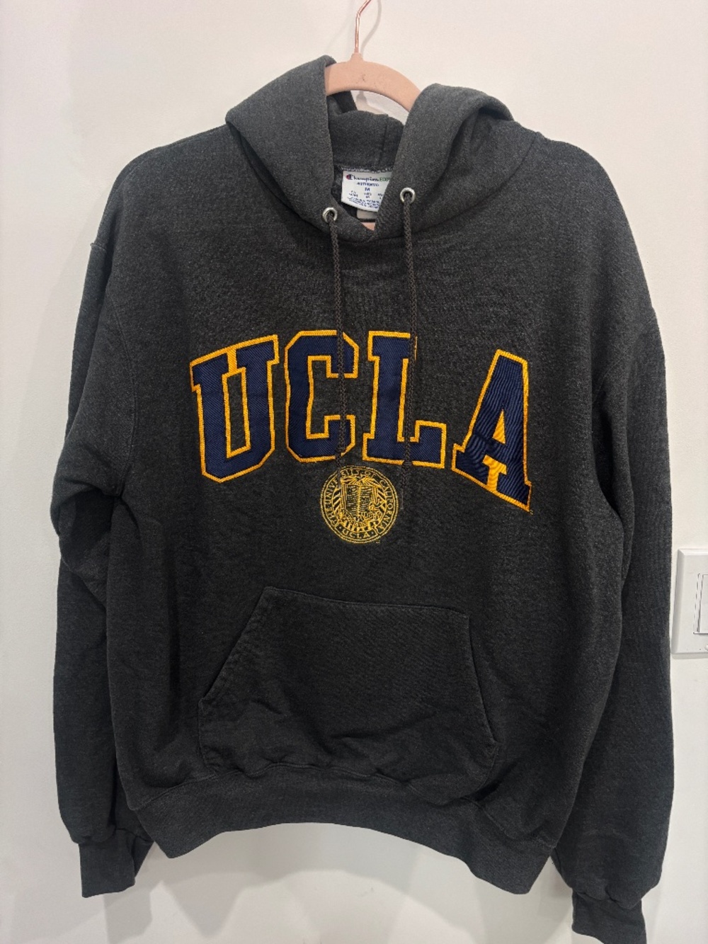 Champion UCLA Bruins Eco Hoodie Charcoal Gray Collegiate Sweatshirt Men’s M